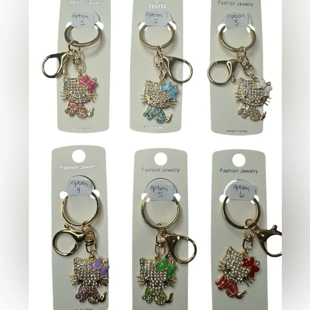 NWT Hello Kitty Double Bow Key Ring $10 Closet Minimum Purchase 6 Options